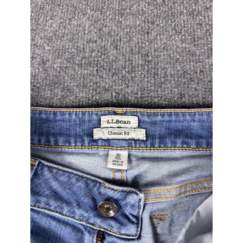 LL Bean Women Jeans Classic Fit Straight Blue Denim Size 10 - Picture 4 of 11